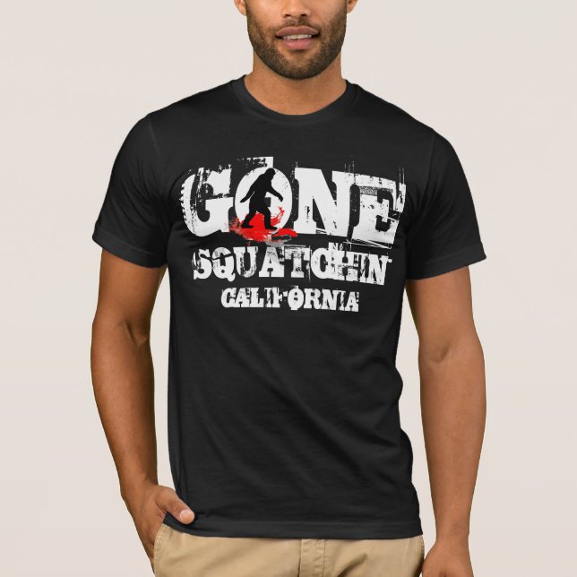 Gone Squatchin *Schwarzer Squatch* T-Shirt (Vorderseite)