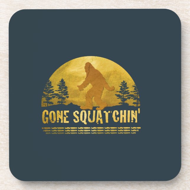 Gone Squatchin' (Vintager Sonnenuntergang) Untersetzer (Vorderseite)