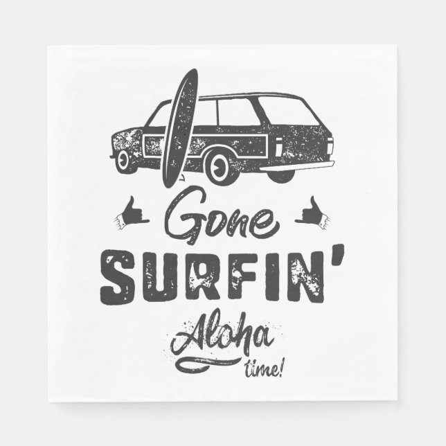 Gone Surfing Aloha Time Serviette (Vorderseite)
