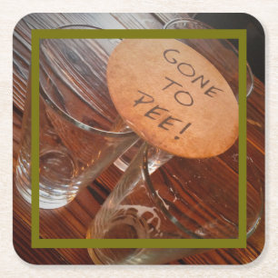Gone to PEE! Rechteckiger Pappuntersetzer