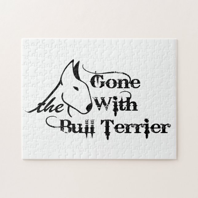 Gone with THE BULL TERRIER Hundeliebhaber Puzzle (Horizontal)