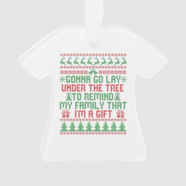 Gonna geht unter den Baum, um meine Familie zu eri Ornament (Vorderseite)