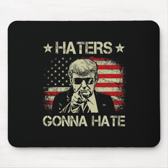 Gonna Hate Middle Finger Funny Trump 2024 Präsiden Mousepad (Vorne)
