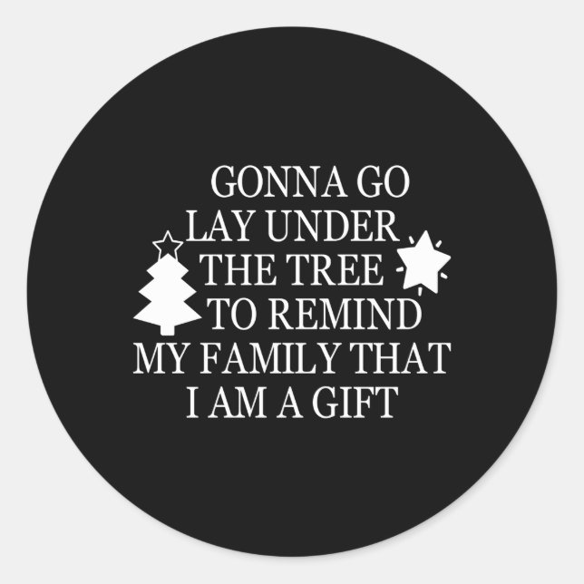 Gonna läuft unter dem Baum, um zu erinnern, dass i Runder Aufkleber (Vorderseite)