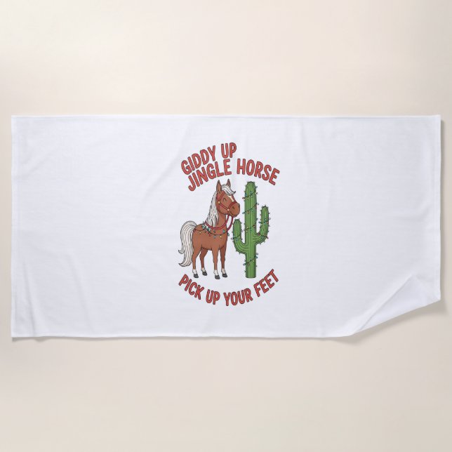 Gönnen Sie sich ein Jingle Pferd, das Sie aufnimmt Strandtuch (Vorderseite)
