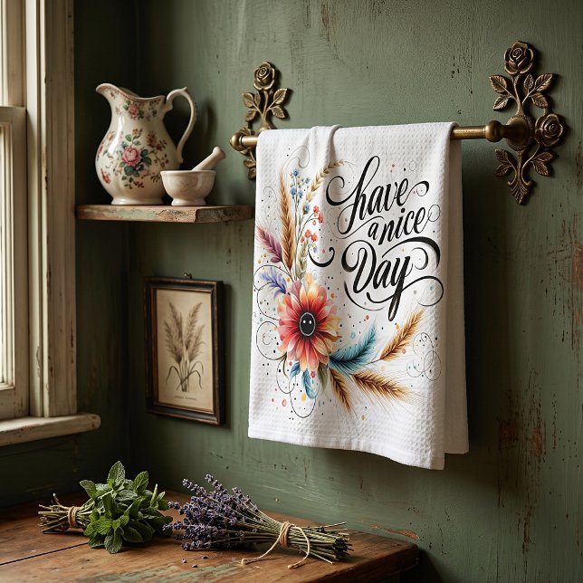 Gönnen Sie sich einen schönen Blumentag Geschirrtuch (Von Creator hochgeladen)