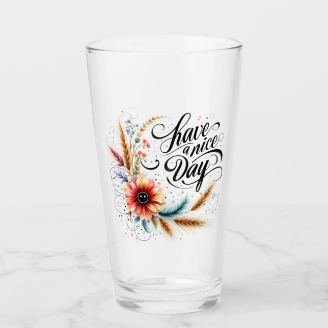 Gönnen Sie sich einen schönen Blumentag Glas (Vorderseite)