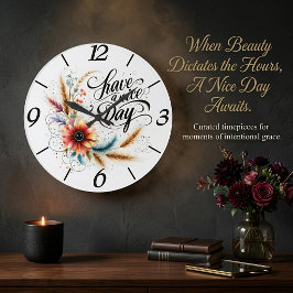 Gönnen Sie sich einen schönen Blumentag Große Wanduhr