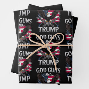 Gonnenfeuer und Trump rütteln die amerikanische Fl Geschenkpapier Set