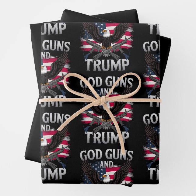 Gonnenfeuer und Trump rütteln die amerikanische Fl Geschenkpapier Set (Beispiel)