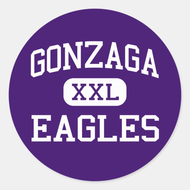 Gonzaga - Adler - Uni - Washington Runder Aufkleber (Vorderseite)