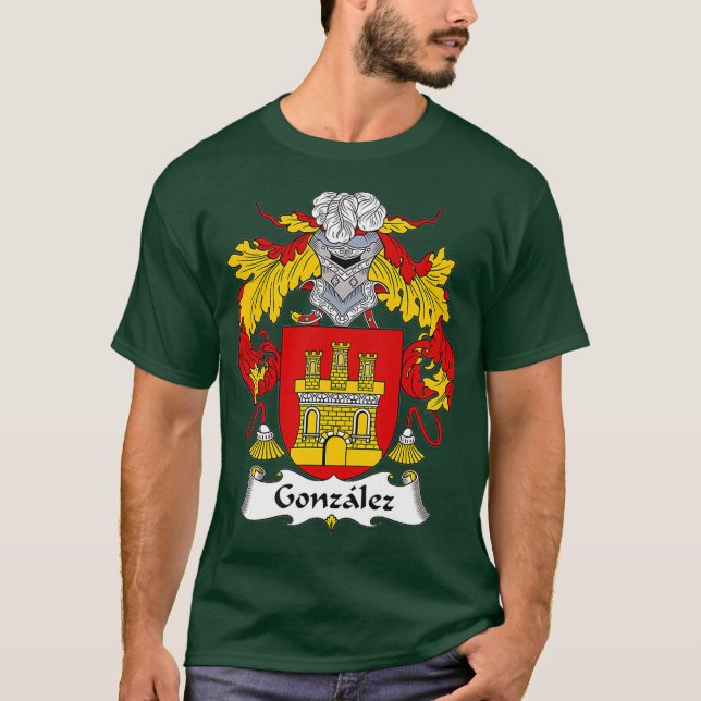Gonzalez Coat of Arms Familienwappen T-Shirt (Vorderseite)