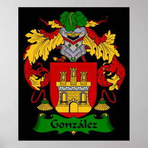 Gonzalez Coat von Arms Heraldic Print Poster