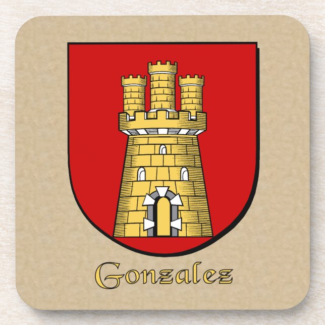 Gonzalez Familienschild Untersetzer (Vorderseite)