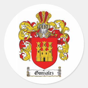 GONZALEZ-FAMILIENWAPPEN - GONZALEZ-WAPPEN RUNDER AUFKLEBER