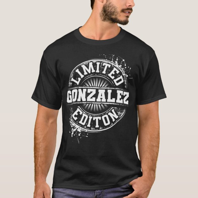 GONZALEZ Funny Surname Family Tree Birthday Reunio T-Shirt (Vorderseite)