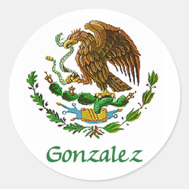 Gonzalez Mexikos Nationales Siegel Runder Aufkleber (Vorderseite)
