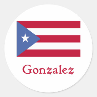 Gonzalez Puerto Rico Flag Runder Aufkleber