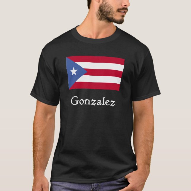 Gonzalez-Puertorikaner-Flagge T-Shirt (Vorderseite)