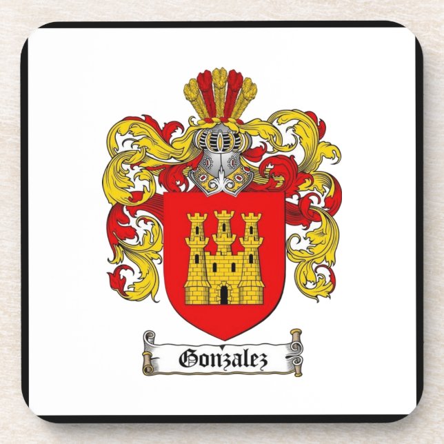 Gonzalez [Spanisch] Familienwappen * Getränkeuntersetzer (Vorderseite)