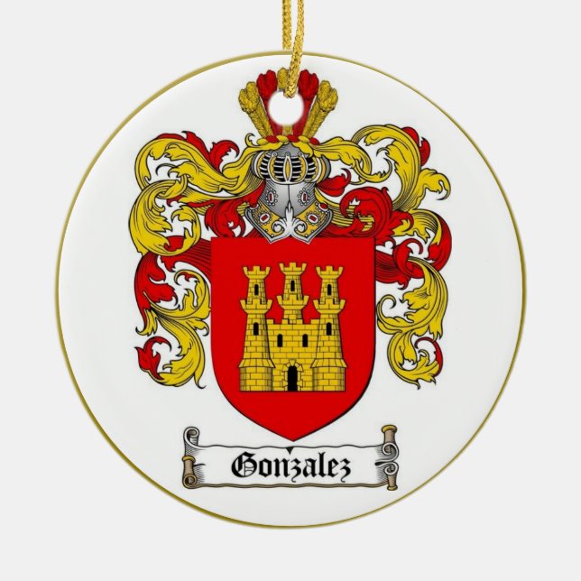 Gonzalez [Spanisch] Familienwappen * Keramik Ornament (Vorne)