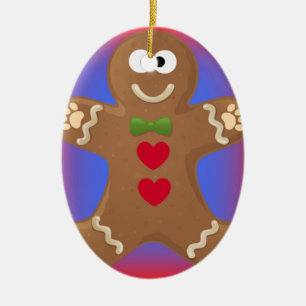 Goo Goo Eyes Gingerbread Man Keramik Ornament