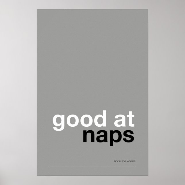 GOOD AT NAPS – Cozy Wall Art Poster (Vorne)