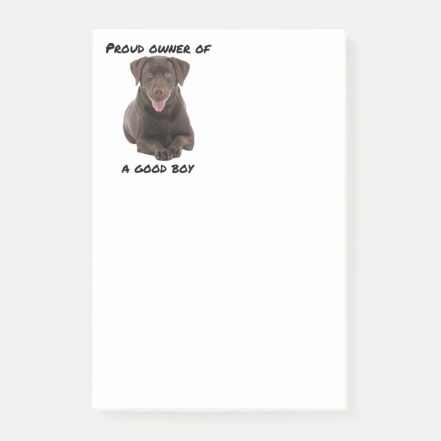 Good Boy Chocolate Labrador Post-it Klebezettel (Vorderseite)