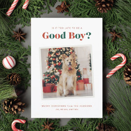 Good Boy Dog Weihnachtsfotokarte Feiertagskarte