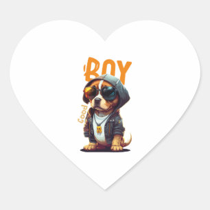 Good Boy Hund Niedlich Puppy Herz-Aufkleber