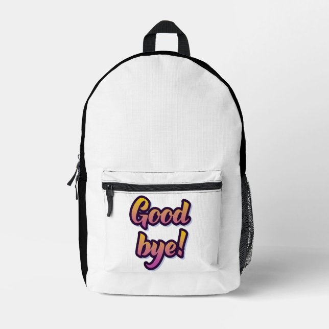 Good Bye Backpack Bedruckter Rucksack (Vorderseite)