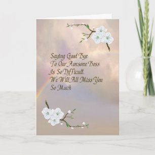 Good Bye Card for Awesome Boss Twilight Rainbow Karte