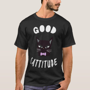 GOOD CATTITUDE Damen Grafik Katzen T-Shirts Oberte
