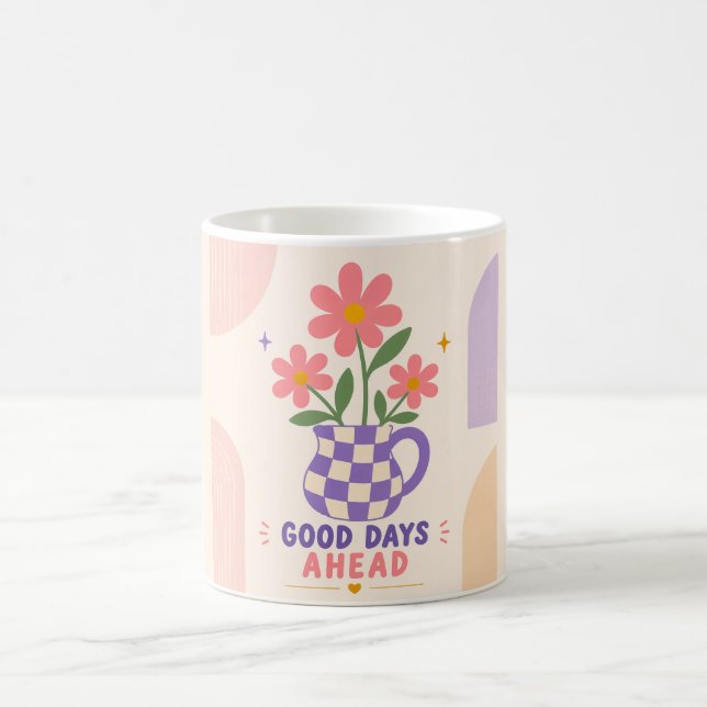 Good Days Ahead Floral Mug Kaffeetasse (Mittel)