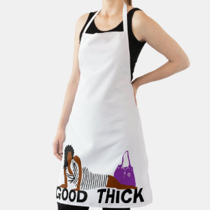 Good Diick - Frau in schwarz gestreiftes Kleid Erw Schürze