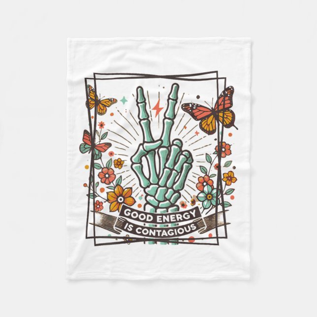Good Energy Is Contagious, Motivational Stive  Fleecedecke (Vorderseite)