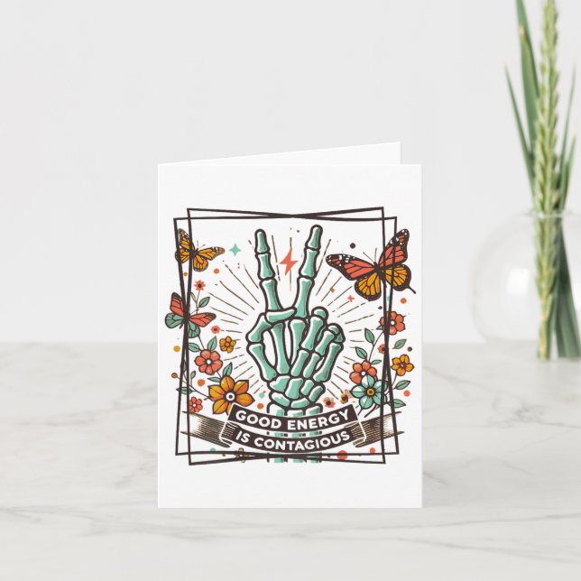 Good Energy Is Contagious, Motivational Stive  Karte (Vorderseite)