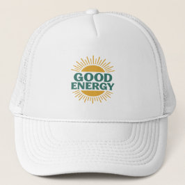 Good Energy- Retro Sunburst Positive Vibes Design Truckerkappe