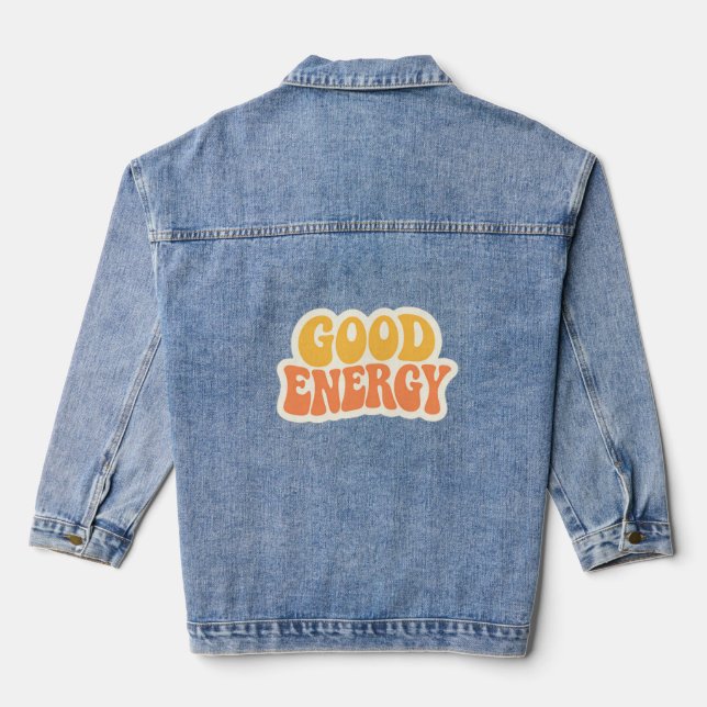 GOOD ENERGY Retro-Wellentext – Jeansjacke (Rückseite)