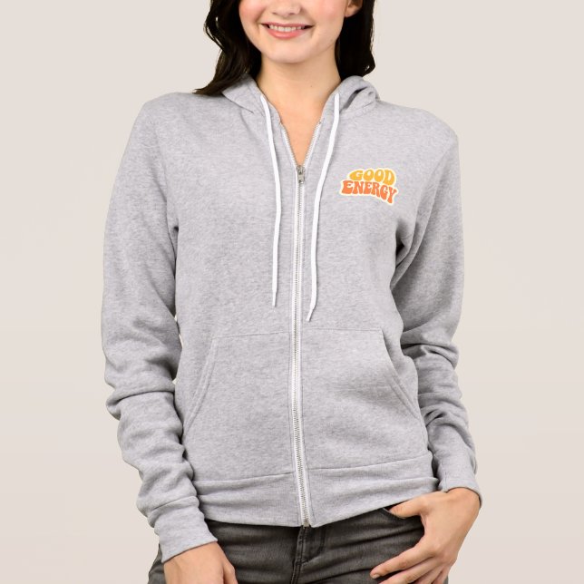 GOOD ENERGY Retro-Wellentext – Kapuzenpullover Hoodie (Vorderseite)