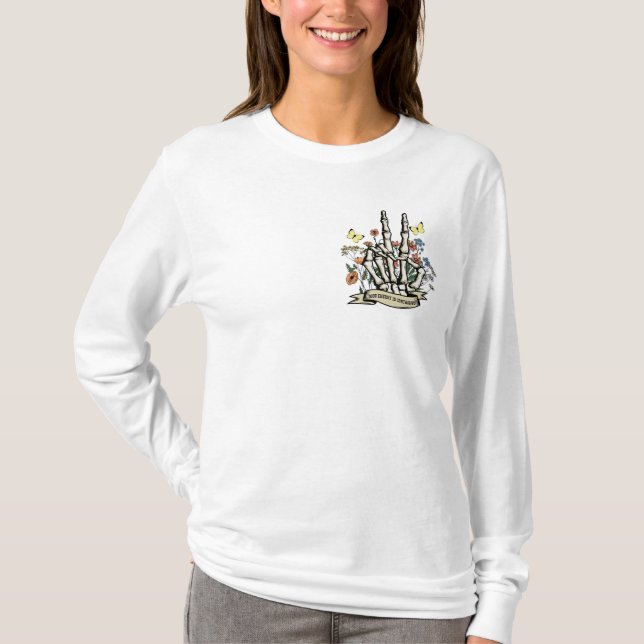 Good Energy Skeletts Blume T-Shirt (Vorderseite)
