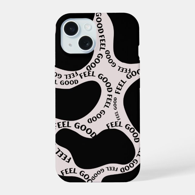 'Good Feel' Abstrakte Typografie iPhone-Hülle iPhone 15 Hülle (Rückseite)