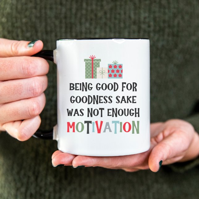 Good For Goodness Sake Funny Christmas Present Tasse (Von Creator hochgeladen)