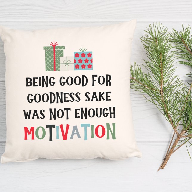 Good For Goodness Sake Funny Colorful Christmas Kissen (Von Creator hochgeladen)