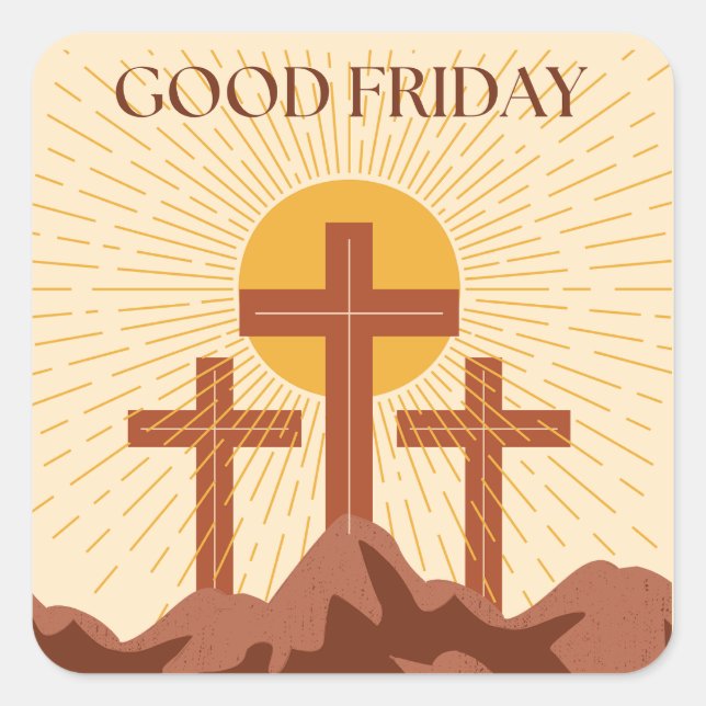 Good Friday Card Quadratischer Aufkleber (Vorderseite)