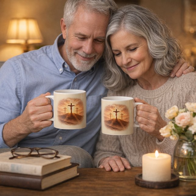 Good Friday Three Crosses Sunset Kaffeetasse (Von Creator hochgeladen)