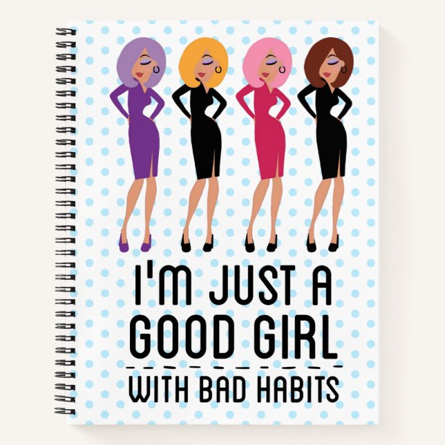 Good Girl Fashion Cartoon Notebook Notizbuch (Vorderseite)