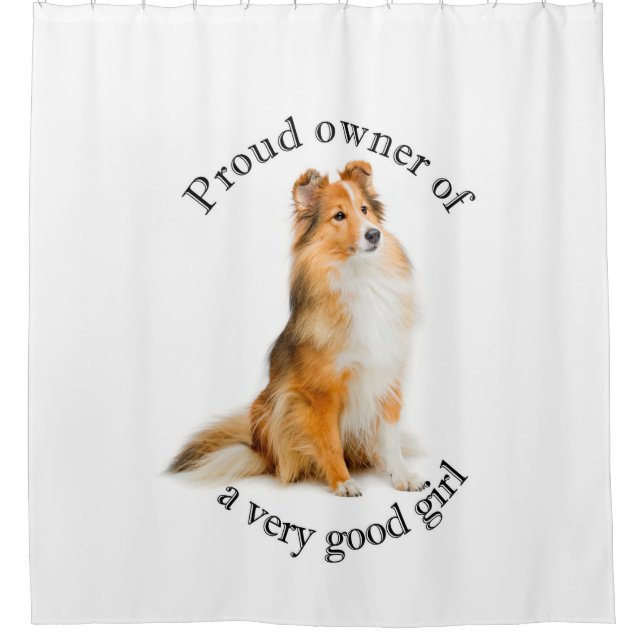 Good Girl Sheltie Duschvorhang (Vorderseite)