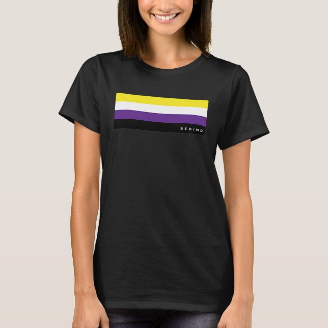 Good & Happy Nonbinary Gay Pride Rainbow Flag LGBT T-Shirt (Vorderseite)