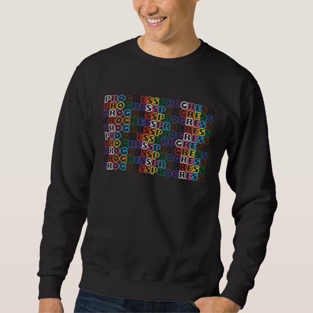 Good & Happy Progress Gay Pride Rainbow Flag LGBTQ Sweatshirt (Vorderseite)